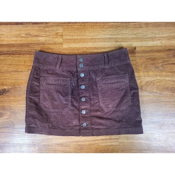 We The Free Joanie Womens Corduroy Brown Button Closure Size 27 Skirt - Picture 1 of 4